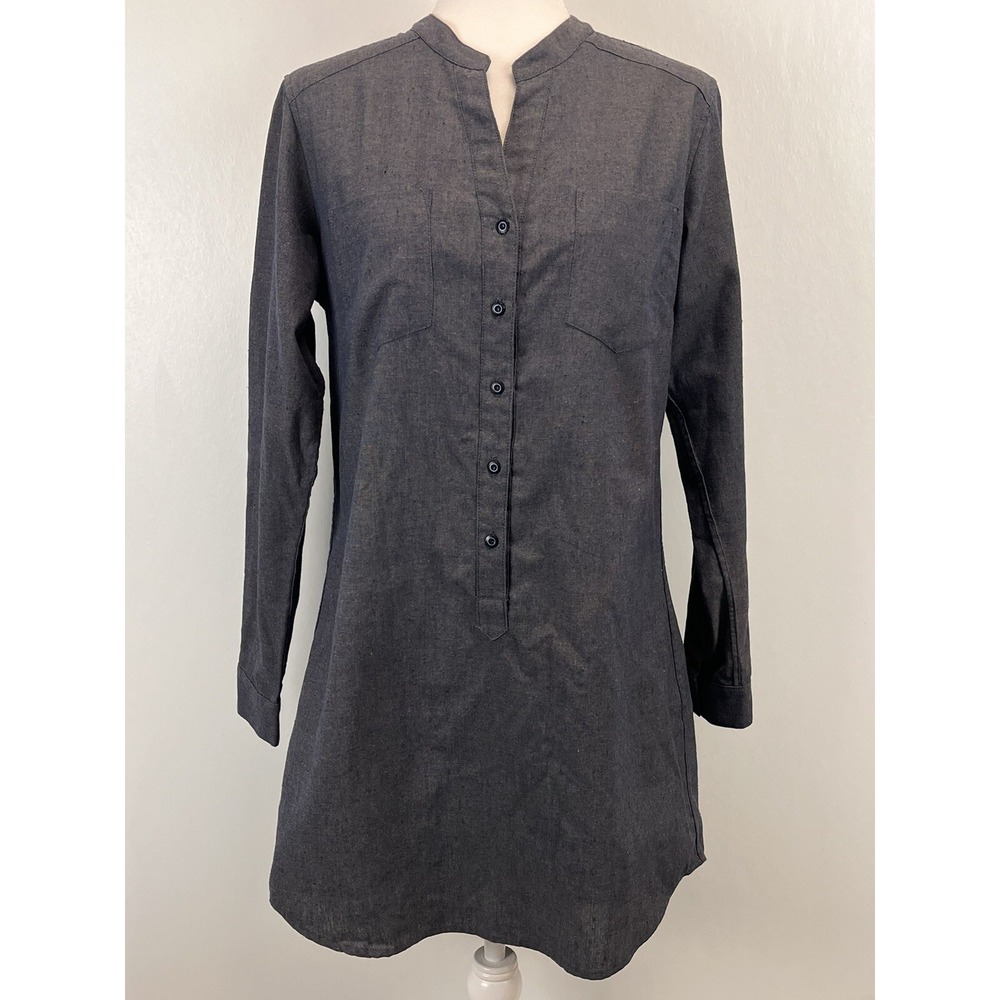 Bridge and Burn Linen Blend Shirt Dress Womens M Grey Outdoors Sustainable